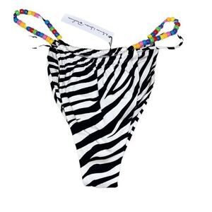 Monica Hansen Beachwear Sweet Darlin’ Bikini Bottom. Zebra Nwt Size Small